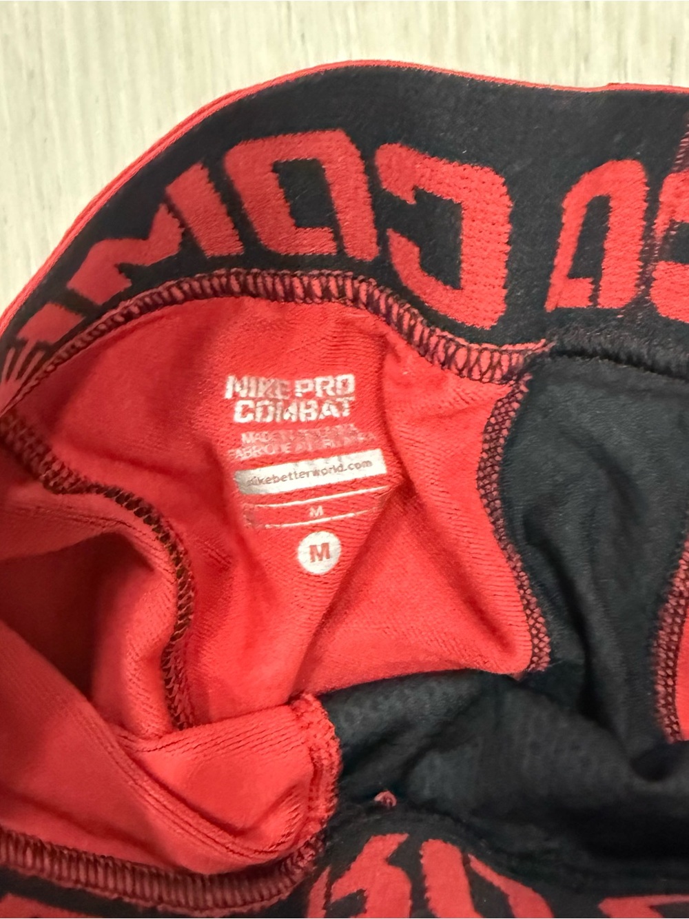 Nike Black and Red Pro Combat Compression Leggings - Picture 3 of 5